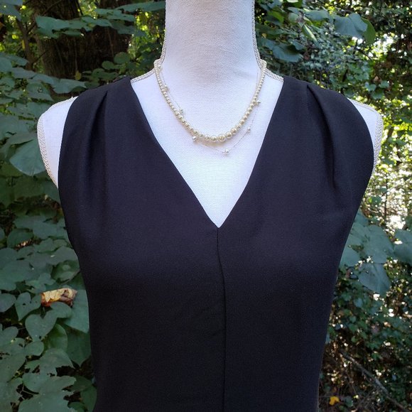 BANANA REPUBLIC V-Neck Sleeveless Sheath Dress in Black Size 4 Brand New NWT - Picture 3 of 10